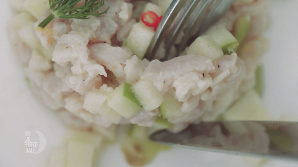 Saiblingstatar mit Avocadocreme und mariniertem Fenchel