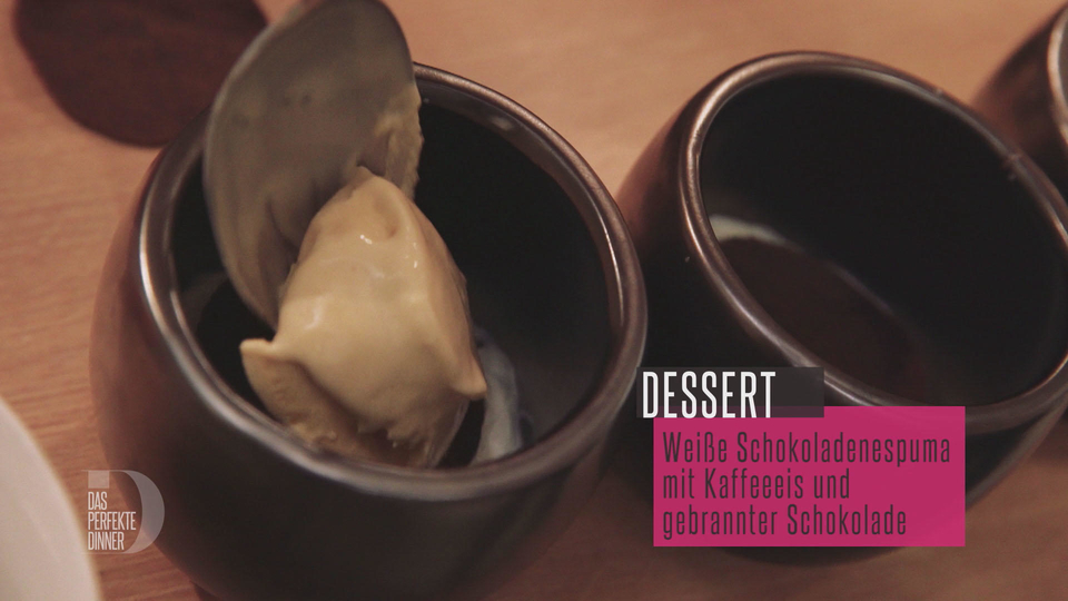 Weißer Schokoladen-Espuma, Kaffeehippe & weißes Kaffee-Eis