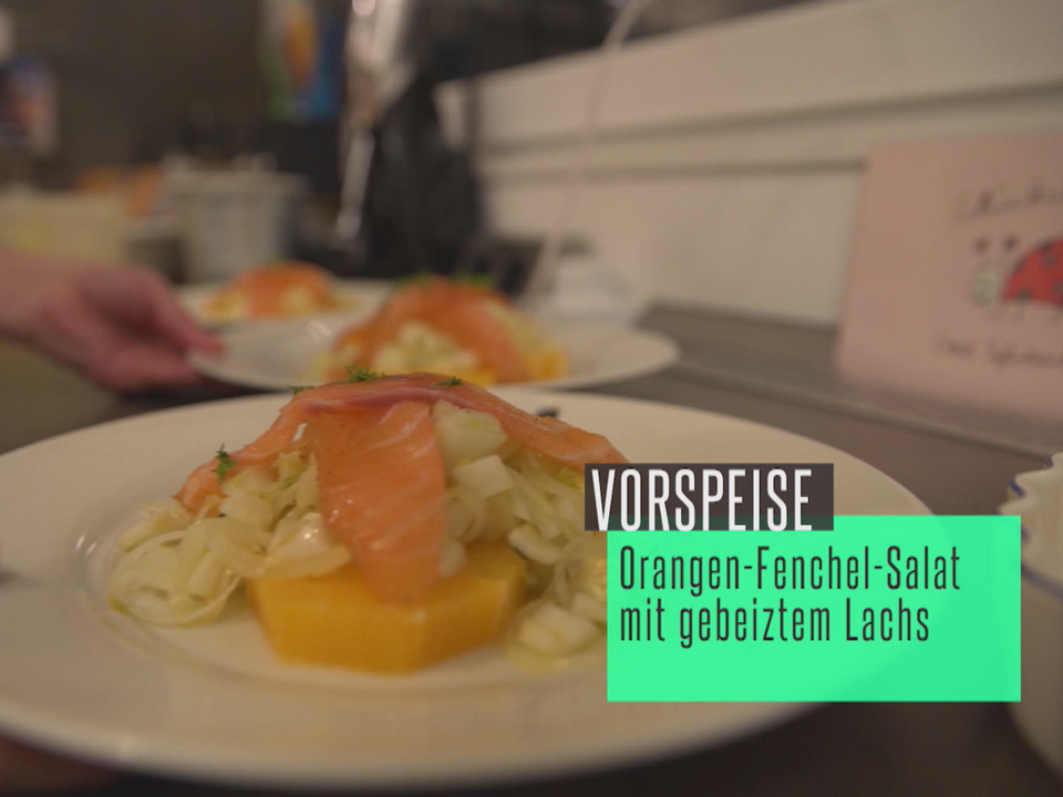 Orangen-Fenchel-Salat mit gebeiztem Lachs