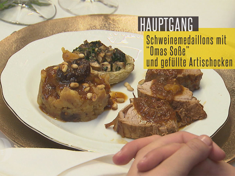 Schweinefilet mit „Omas Soße“ auf Zimt- und Mandelbasis