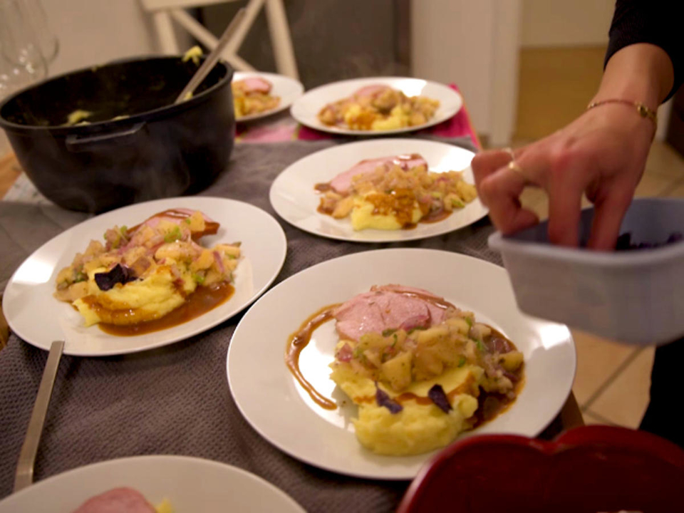 „Schwein gehabt“: Kassler, Apfel, Zwiebel, Kartoffel