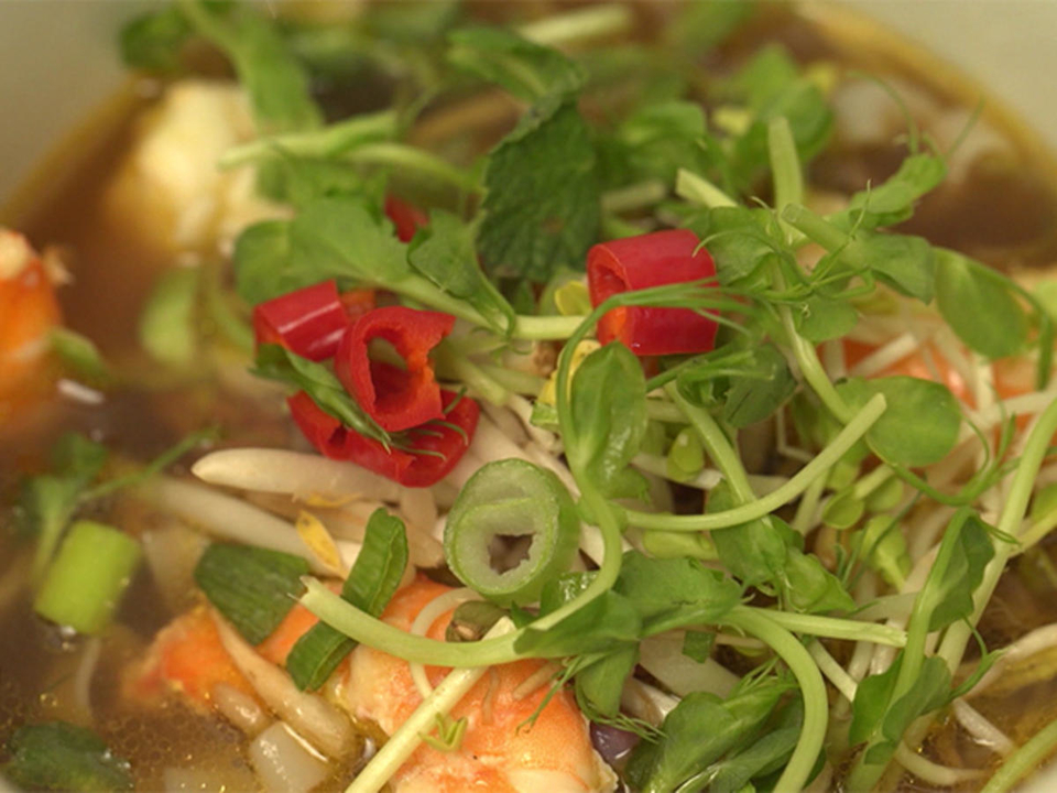 Vietnamesische Pho - Nudelsuppe mit marktfrischem Gemüse,