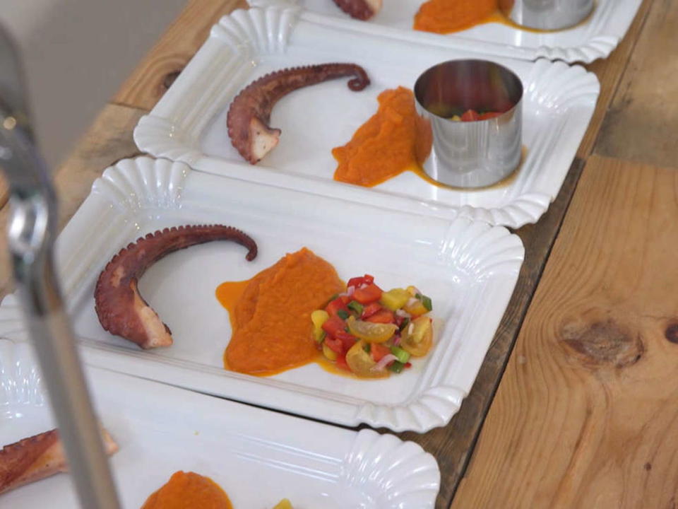 Pulpo mit Chakalaka-Püree und Ceviche