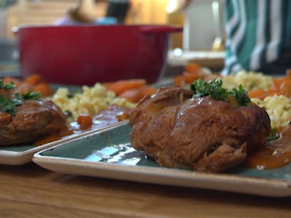 Ossobuco mit glasierten Möhren und Spätzle nach Tante Inges Rezept