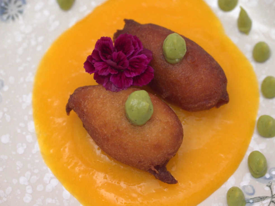 Harte Schale, weicher Kern: Matcha, Mango