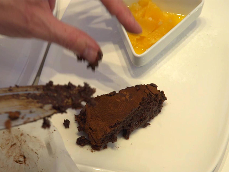 Fondant au chocolat mit Ingwerorangen