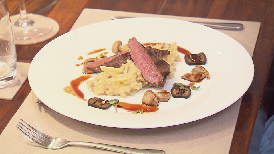 Rehrücken mit Steinpilz-Risotto