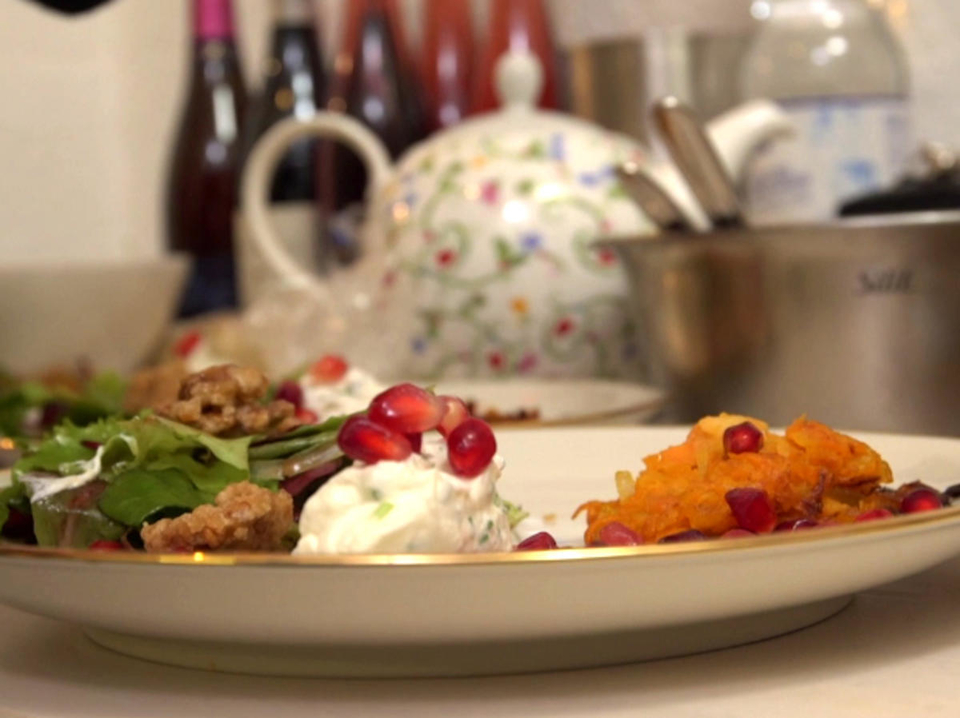 Süßkartoffeltaler mit Crème de Fromage de Chèvre