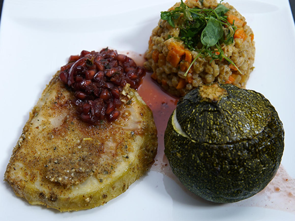 Knollensteak an wilden Beeren