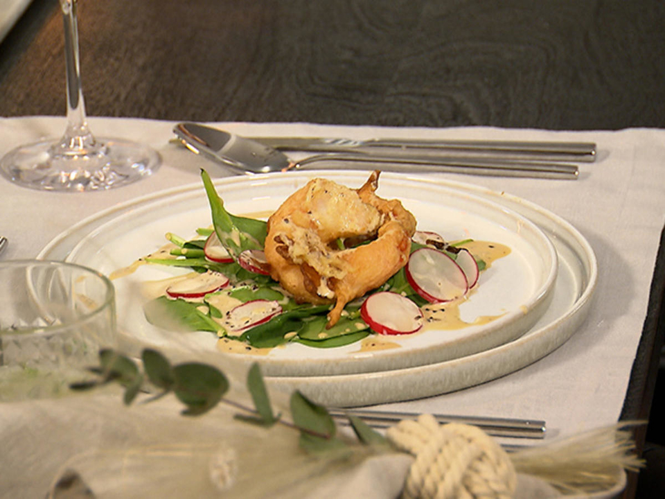 Garnelen-Tempura mit Trüffel-Ponzu