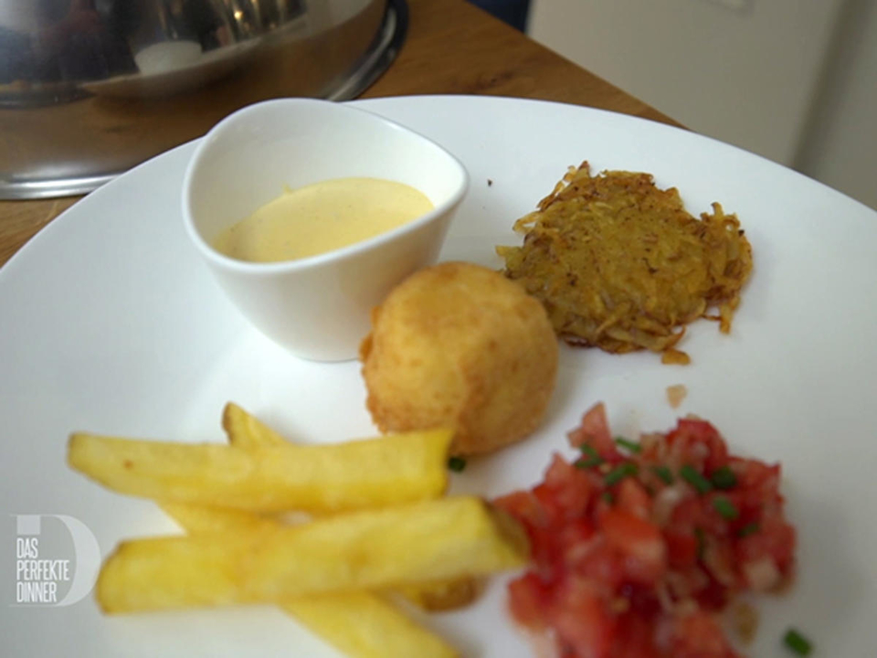 Rösti von Valery, Stäbchen von Agria und Krokettchen von Lilly