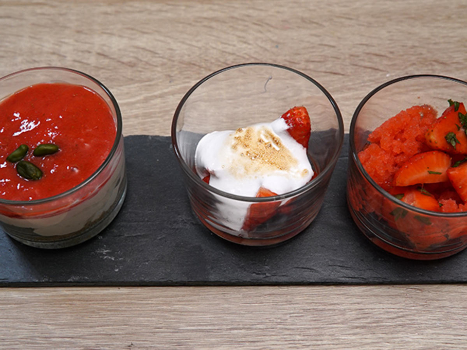 3-mal Erdbeere