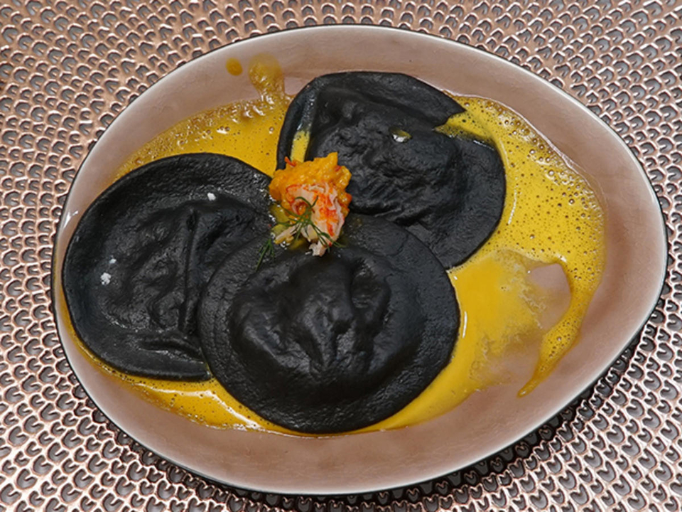 Ravioli mit Flusskrebs auf Ricotta und Safran