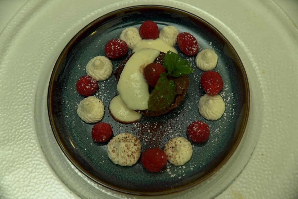 Vanillesoße Küsst Schokoküchlein