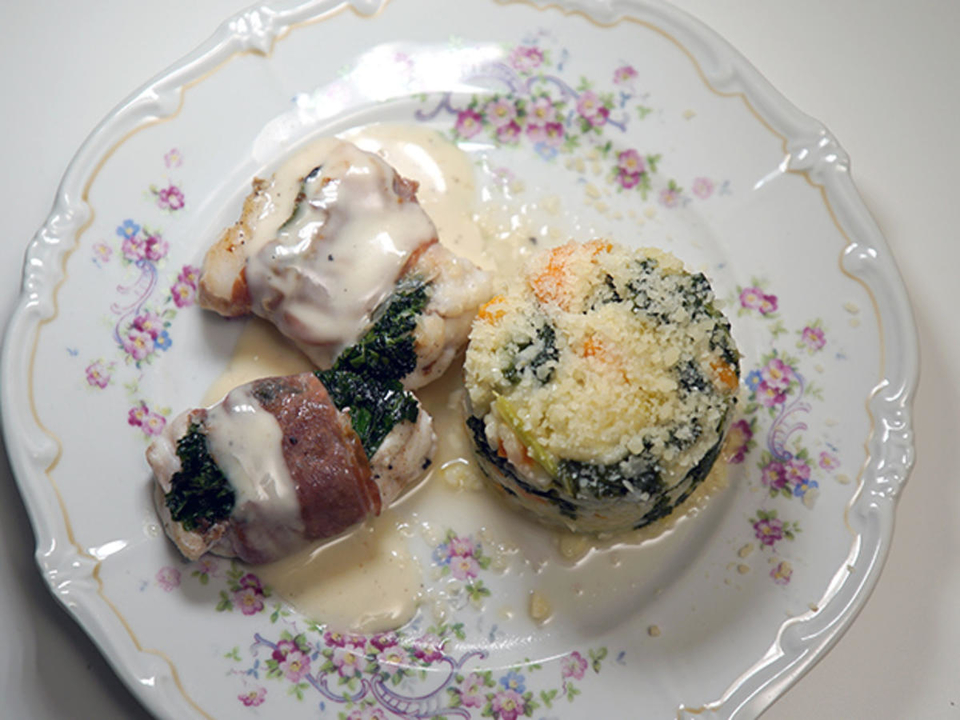 Seeteufel Saltimbocca mit Grünkohlrisotto