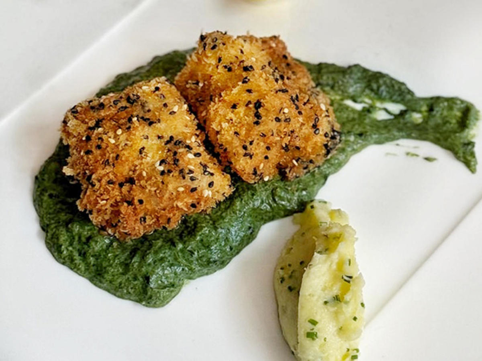 Fischstäbchen mit Spinat und Kartoffelstampf (Tony Bauer)
