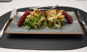 Bruschetta mit Ricotta, Fenchel, Orange und Bresaola