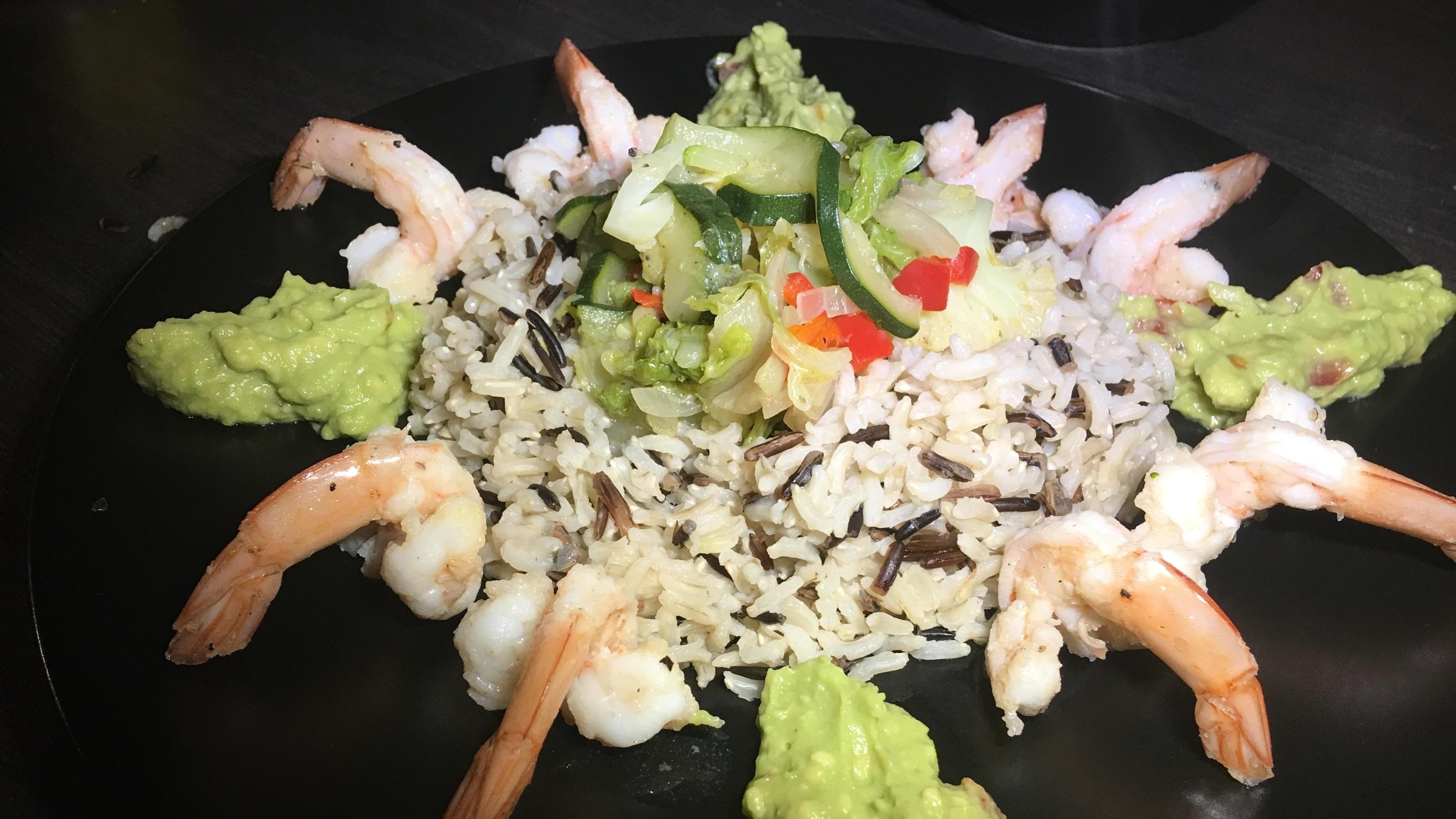 #Ernährung Rezept 4: Garnelen mit Gemüse & Reis