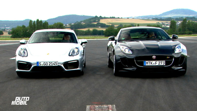 Jaguar F-Type und Porsche Cayman GTS im Duell
