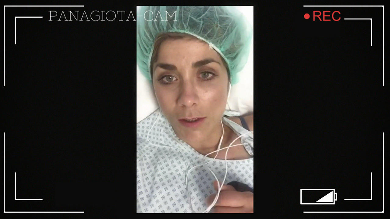 Kurz vor der OP: Panagiota Petridou filmt sich selbst