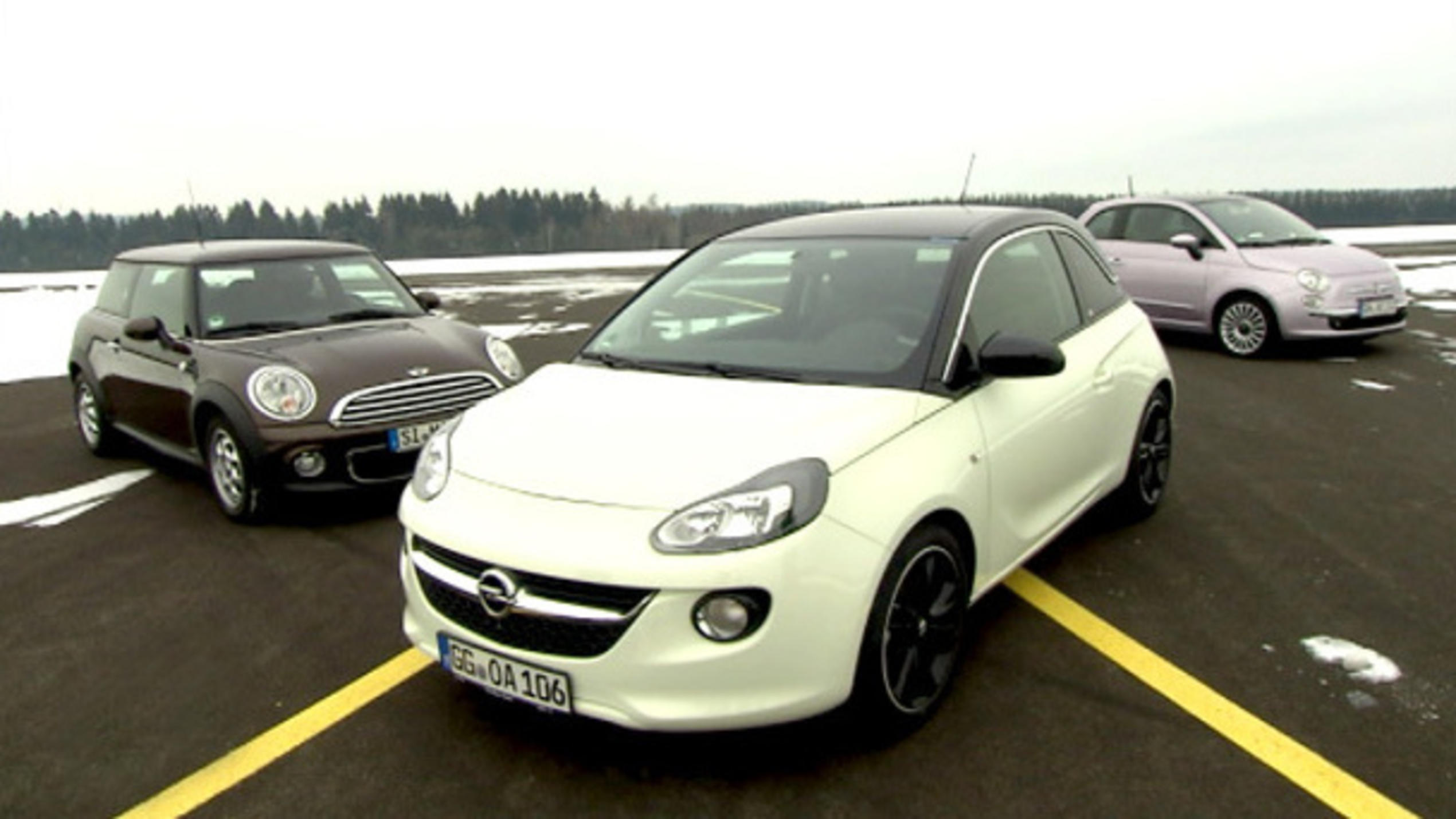Opel, Fiat und Mini im Kleinwagenvergleich