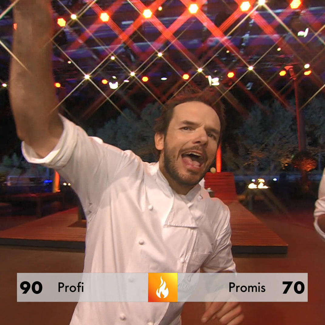 Steffen Henssler grillt das Promi-Team richtig durch