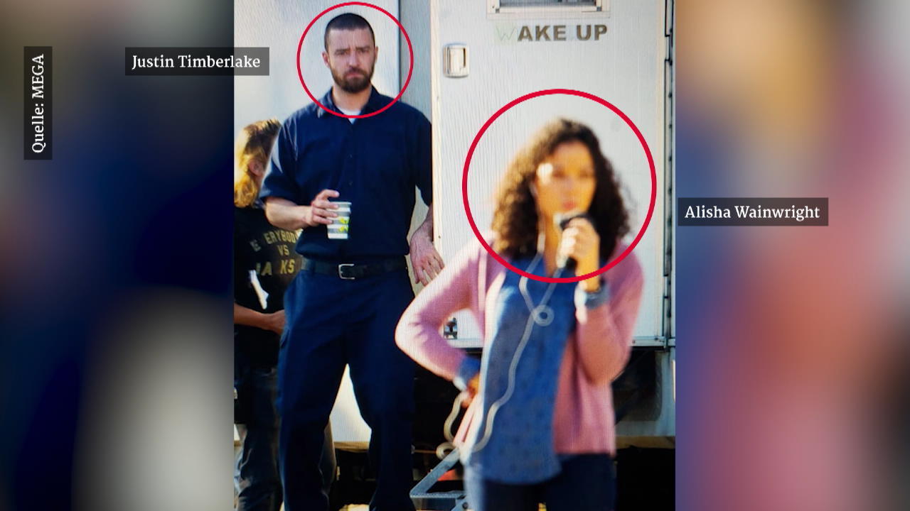 Justin Timberlake & Alisha Wainwright am Set