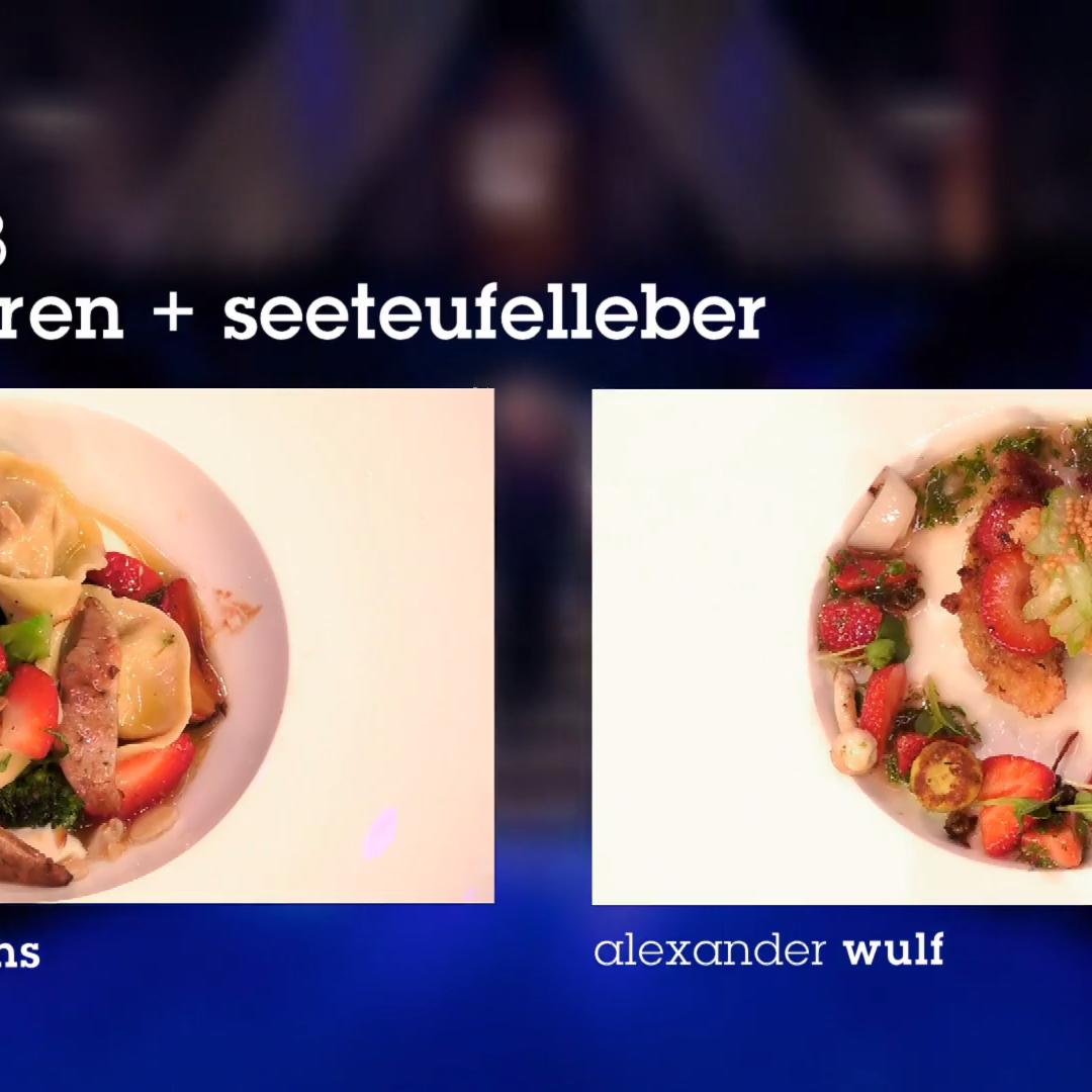 Die Kreationen aus Seeteufelleber & Erdbeeren