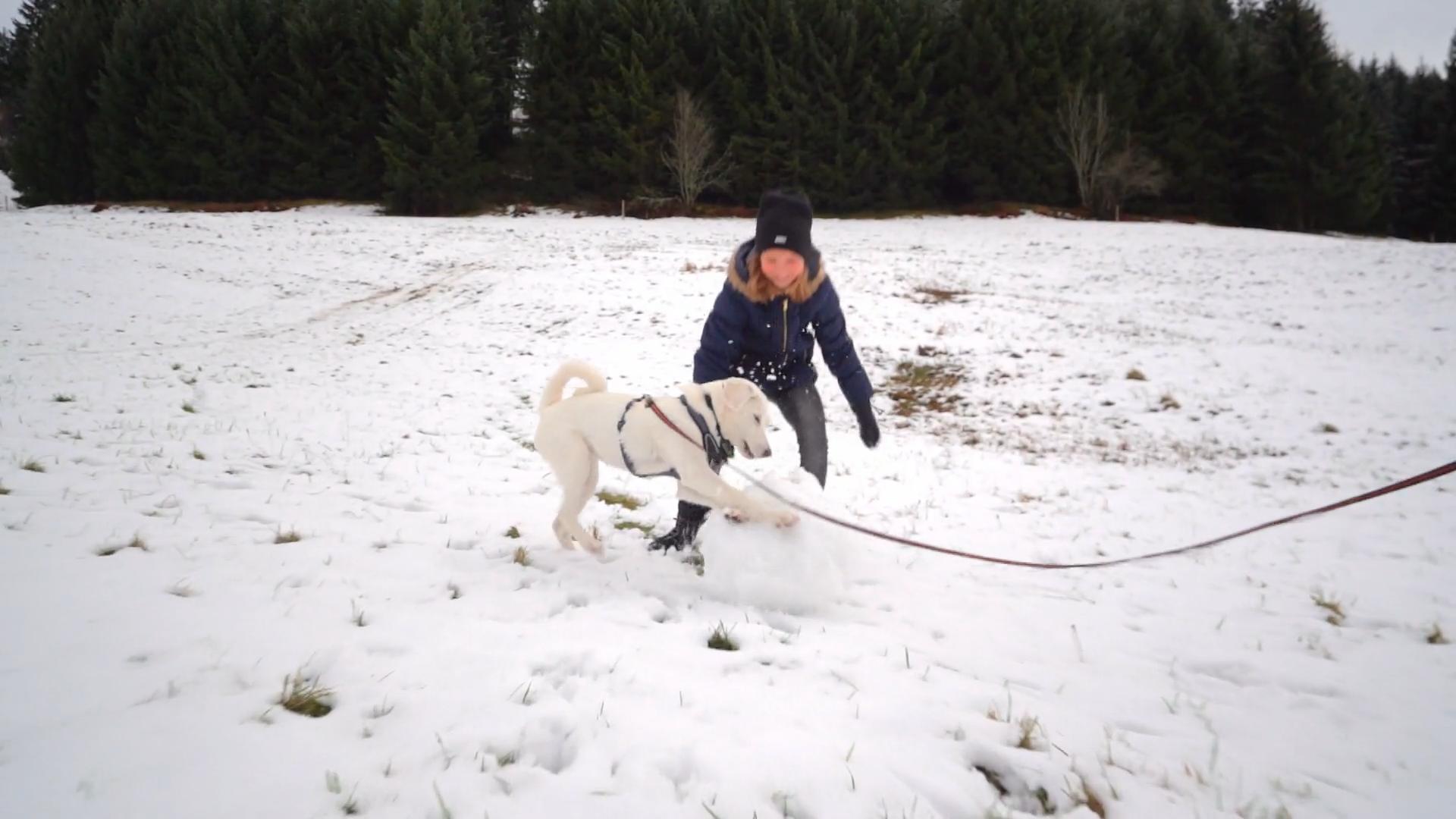 Leila lernt Schnee kennen