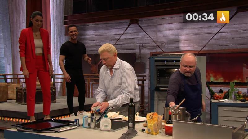 Boris Becker macht bringt seinen Fisch ins Trockene