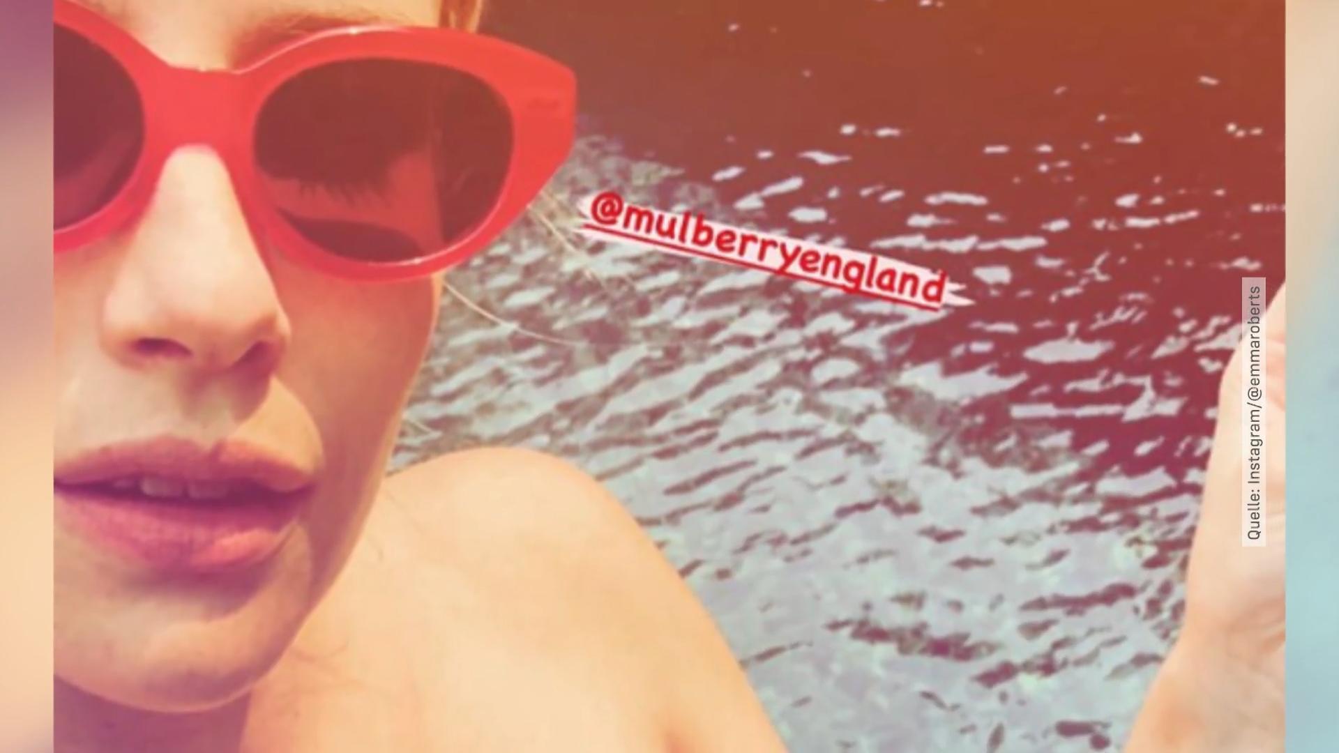 Emma Roberts zeigt ihre Babykugel