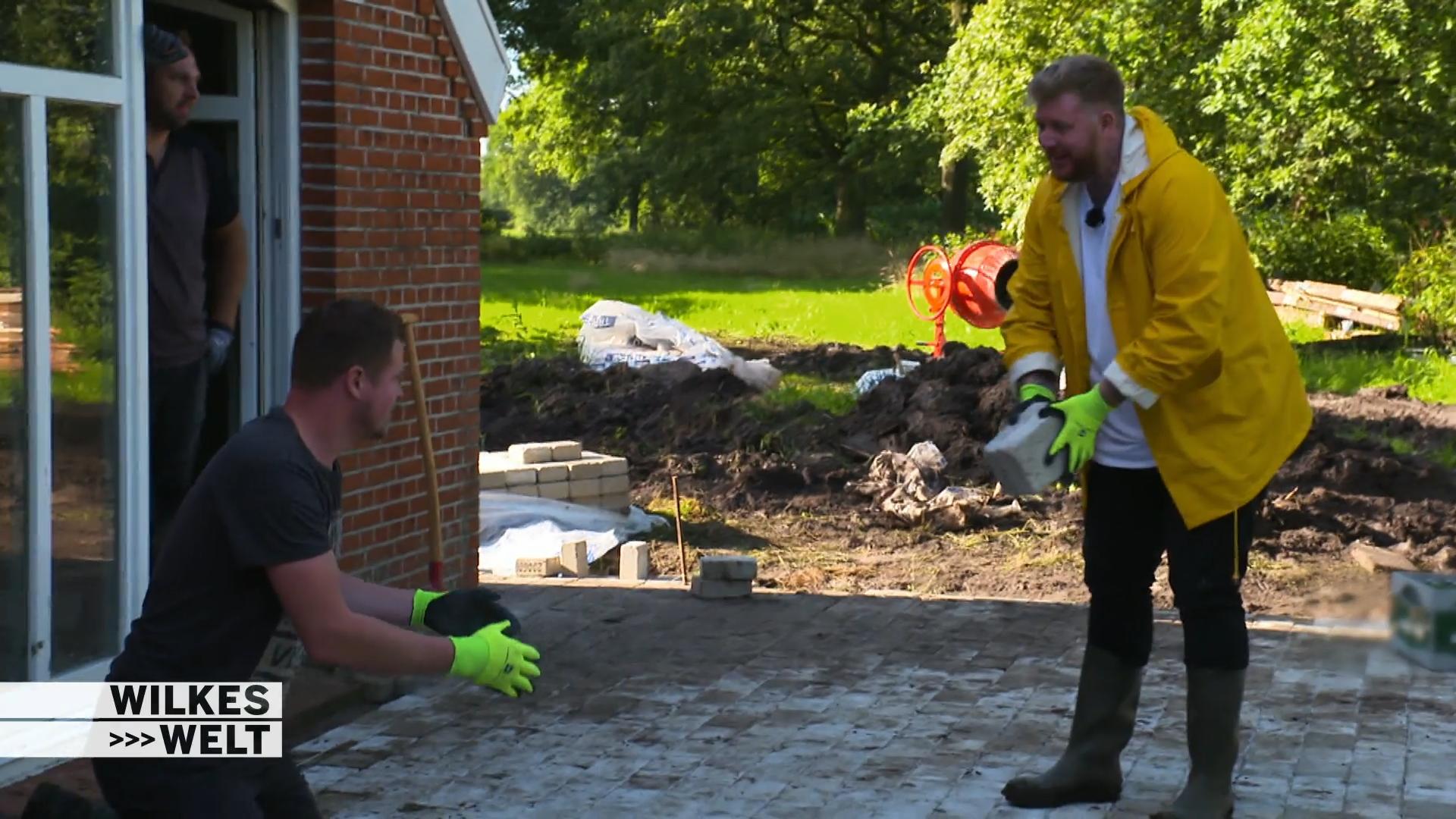 Heute kommen die Pflastersteine in den Garten