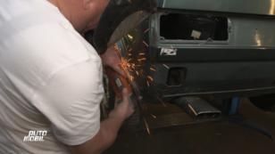 Mit der Flex hantiert Frank das erste Mal