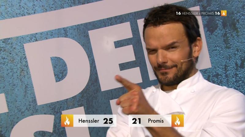 Henssler zieht den Llambi am Herd ab
