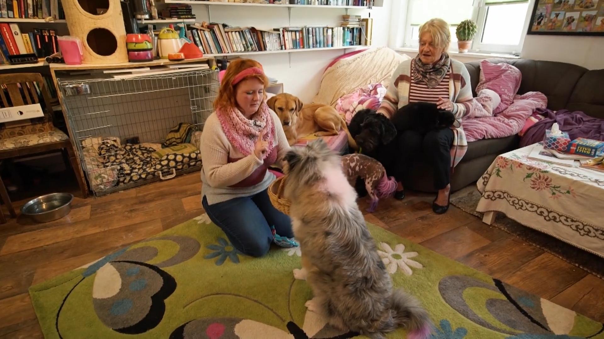 Lisa-Marie präsentiert ganz stolz, was Einstein kann