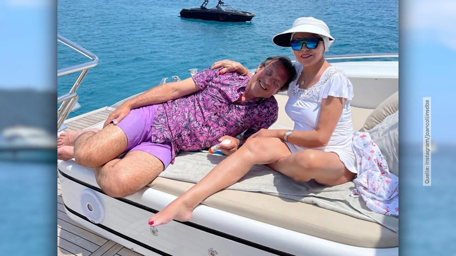 Joan Collins zeigt ihre sexy Beine