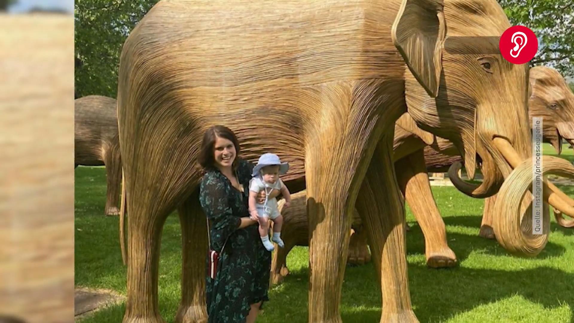 Prinzessin Eugenie mit Baby August im Green Park in London