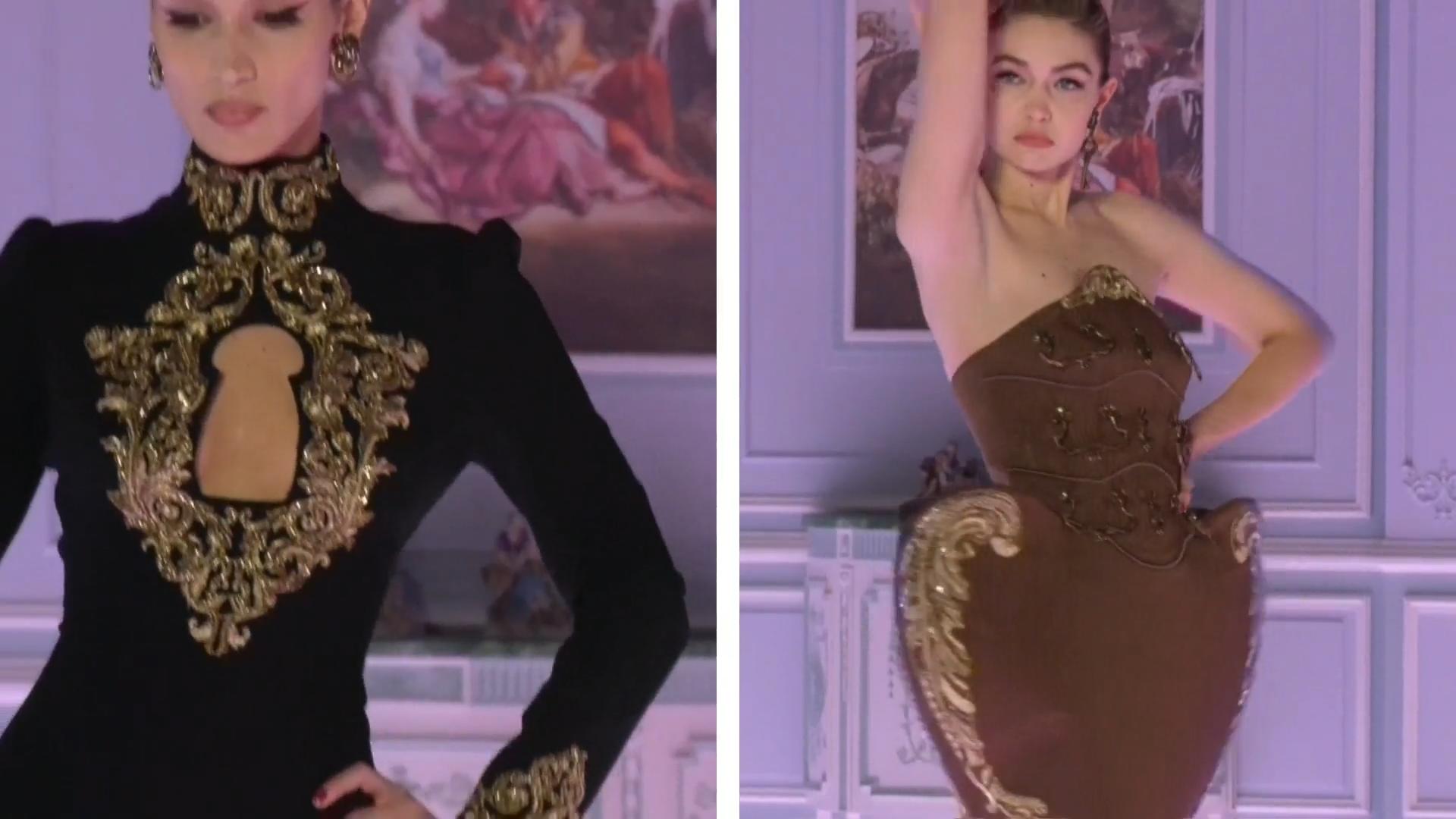 Supermodel-Schwestern bei Moschino