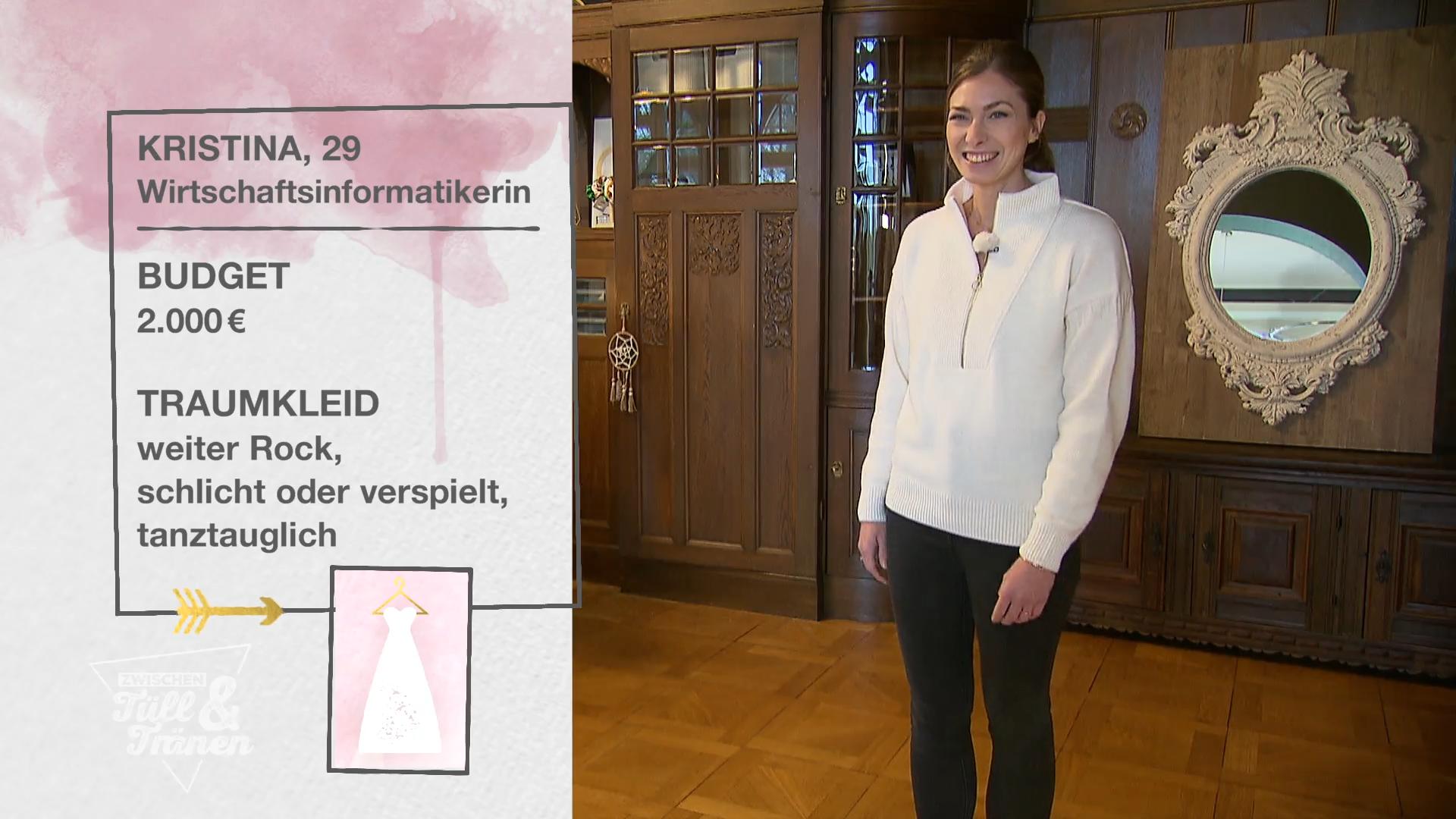 Braut Kristina sucht ein tanztaugliches Brautkleid