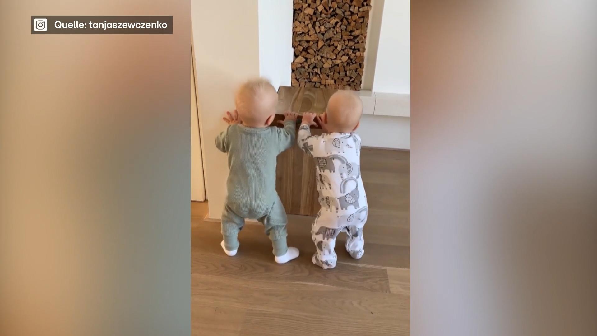 So munter sind die Zwillinge von Tanja Szewczenko!