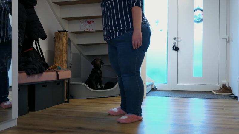 Barney will nicht im Körbchen bleiben