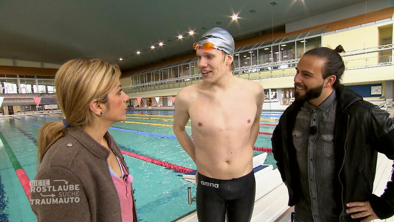 Leistungsschwimmer mit Fußbehinderung
