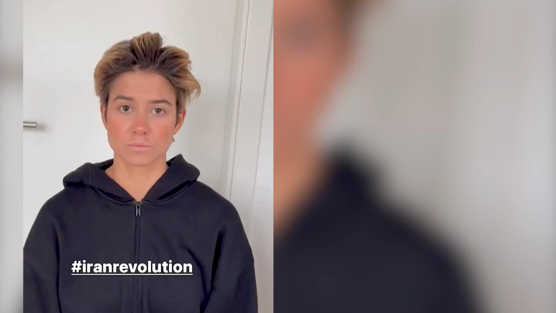Hanna Sökeland rasiert sich die Haare ab.