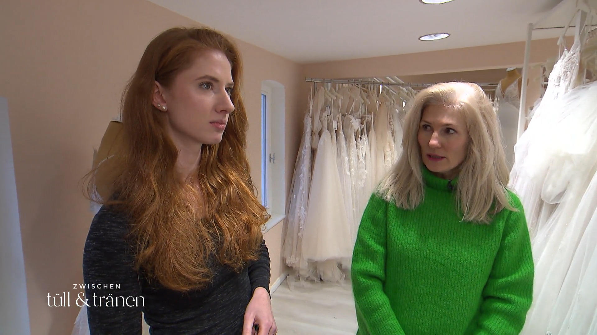 Aileéns Traumkleid lässt sich noch nicht erkennen