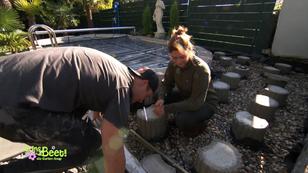 Patrick und Lisa arbeiten an ihrem Sonnendeck