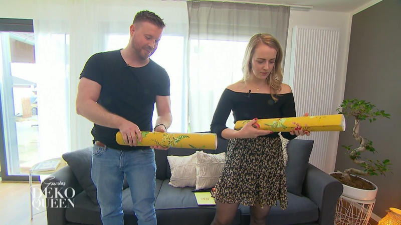 Tapete als Eyecatcher - Freundliche Gelbtöne im Flur