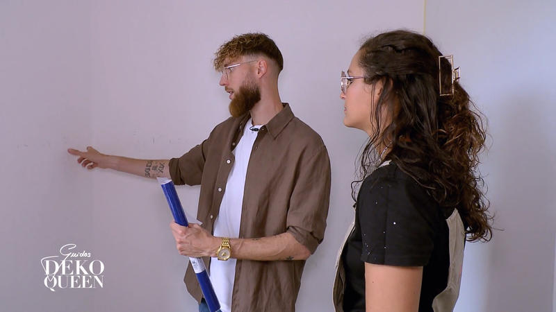 Tim hat sich für die Wandfarbe einiges ausgedacht