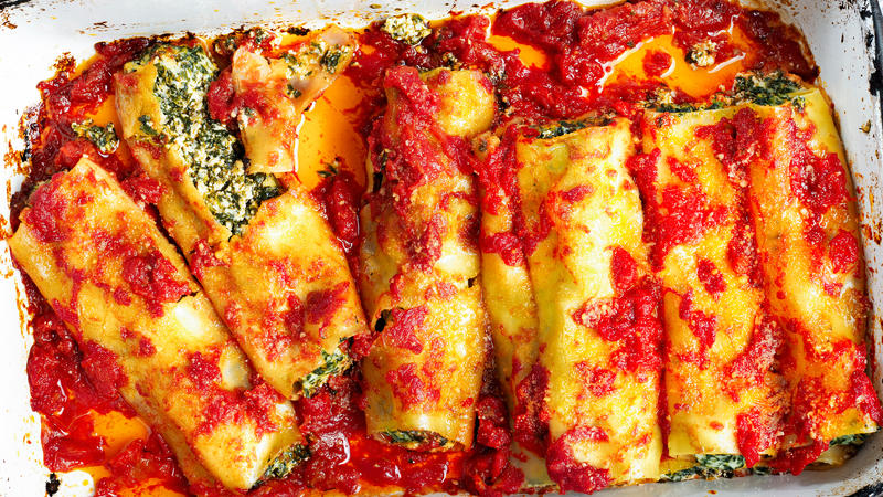 Cannelloni mit Spinat-Ricotta-Füllung