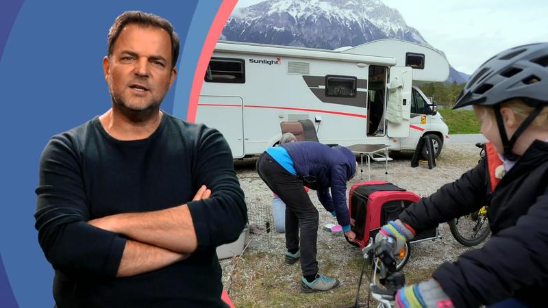 Familie Gudehus macht eine Radtour mit dem Welpen