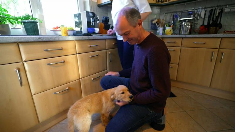 Golden Retriever Quinn lernt Christophs Eltern kennen